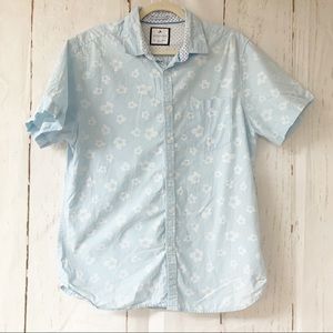 Denim & Flower Button up large